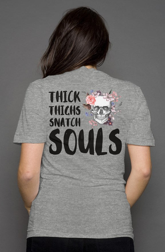 Thick Thighs Snatch Souls - Women's Deep V Neck - Grey