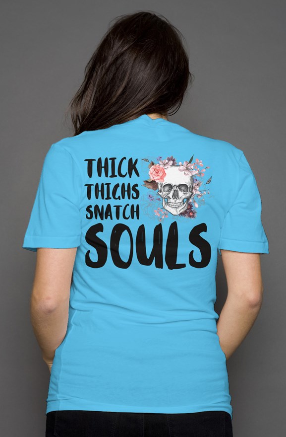 Thick Thighs Snatch Souls - Women's Deep V Neck - Turquoise