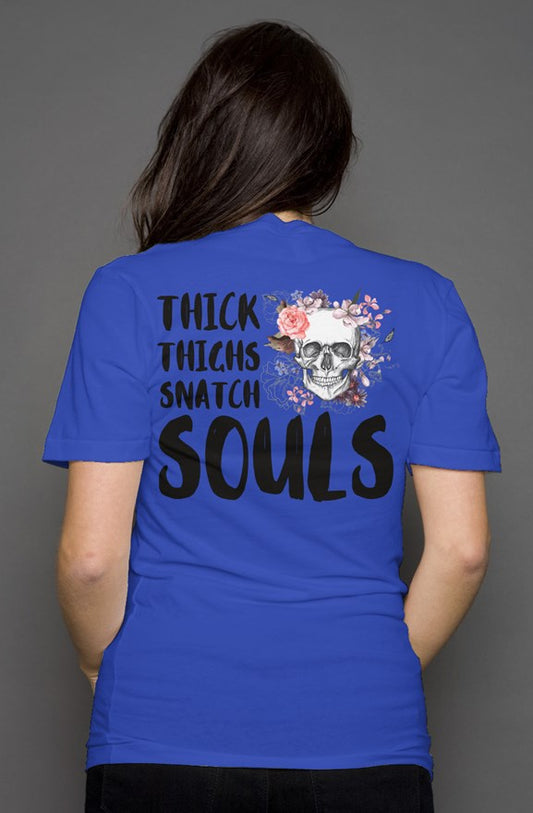 Thick Thighs Snatch Souls - Women's Deep V Neck - True Royal