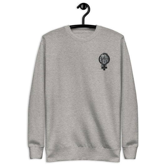 Feminism & Lion Embroidered Unisex Premium Sweatshirt