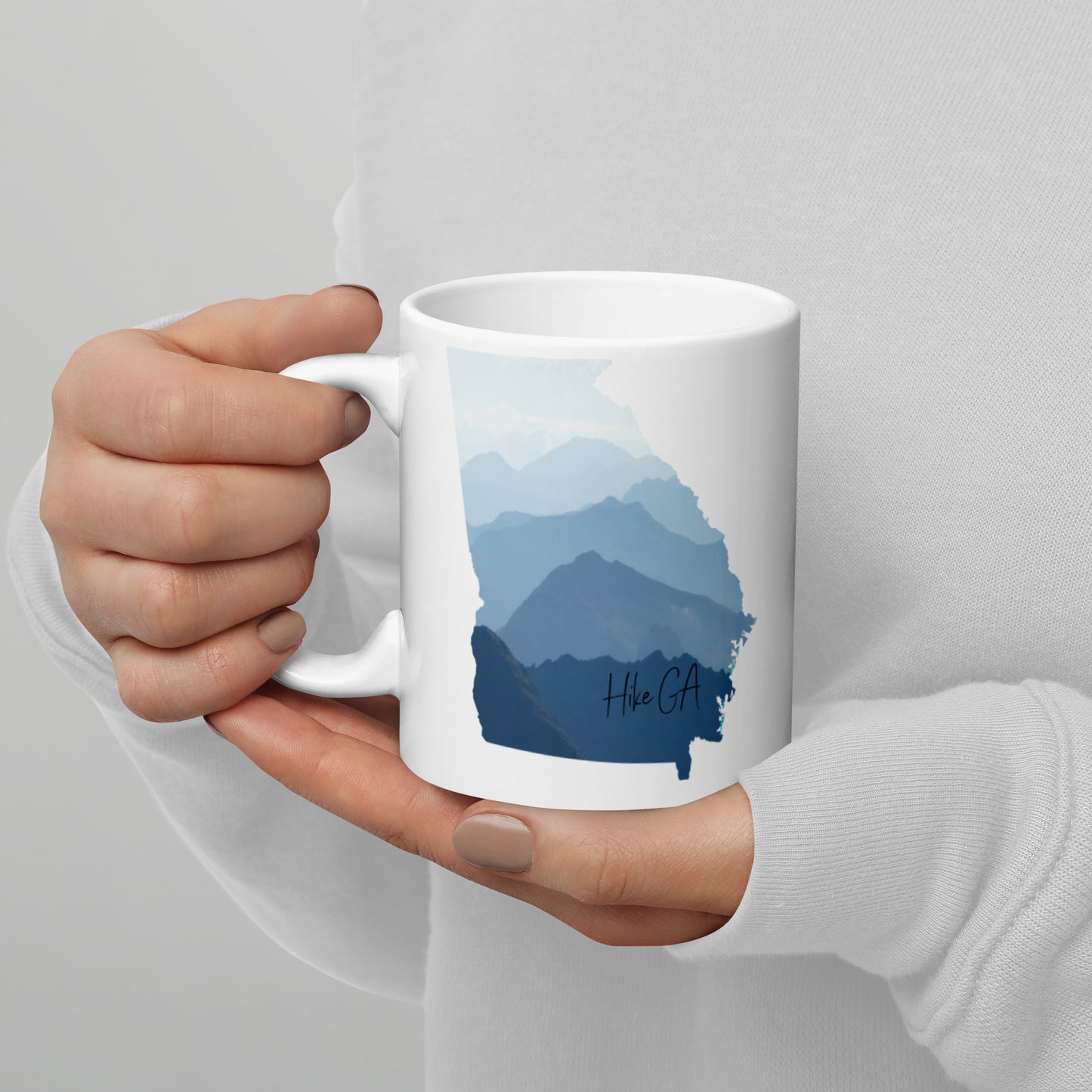 Hike GA (Georgia State) - White glossy mug