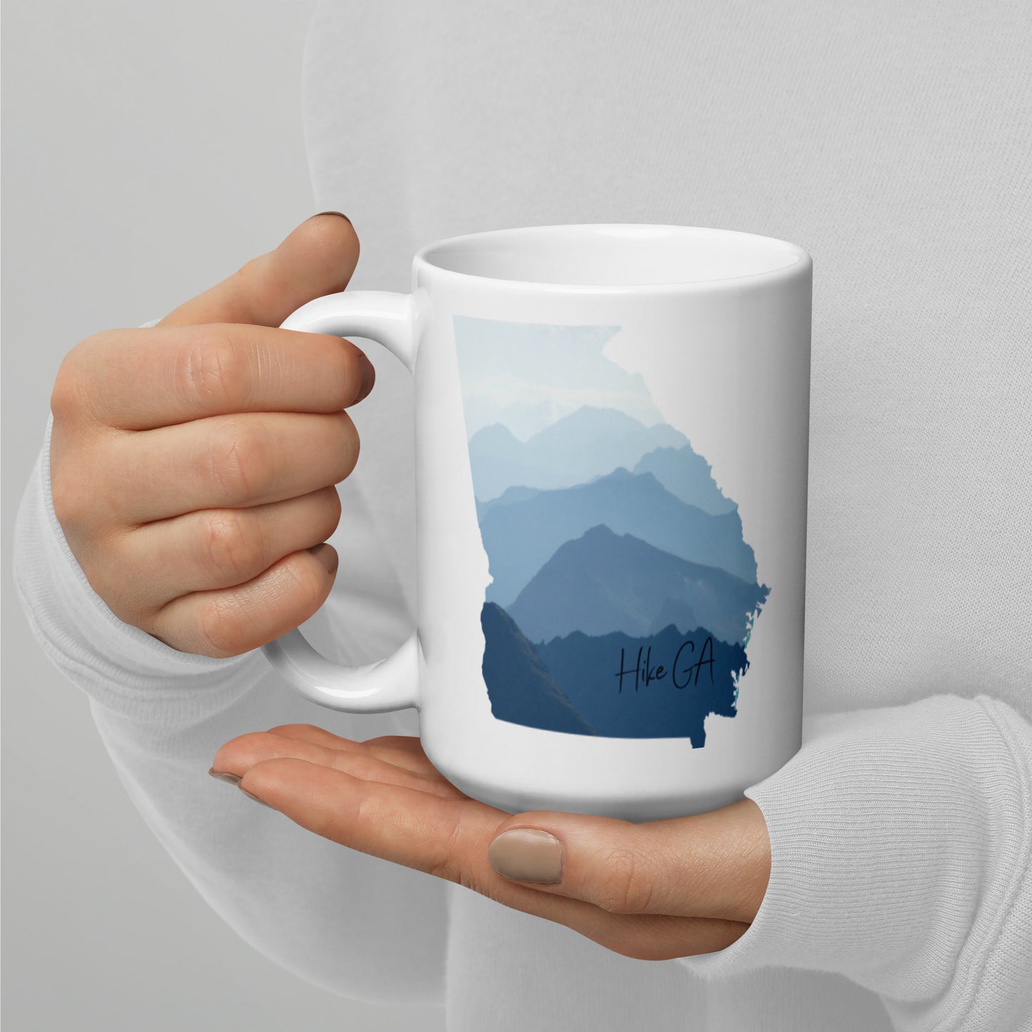 Hike GA (Georgia State) - White glossy mug